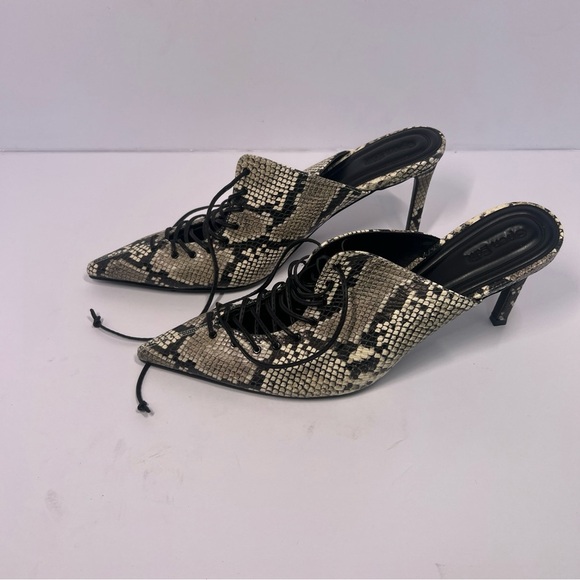 Open Edit Natalya Lace-Up Pointed Toe Mules Size 10M - Picture 2 of 8